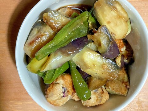 鶏団子と夏野菜のめんつゆ生姜炒め